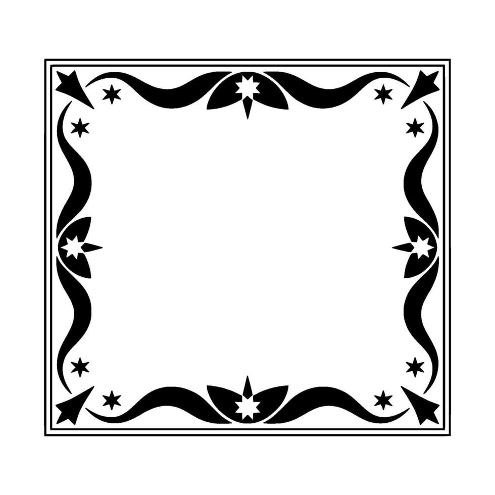 Geometric Star Border, Vintage , Decorative Frame vector