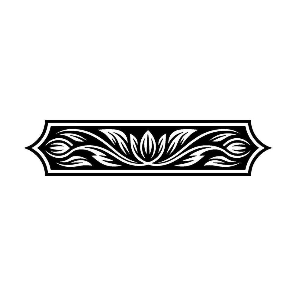 Elegant Lotus Border, Vintage Decorative Element vector