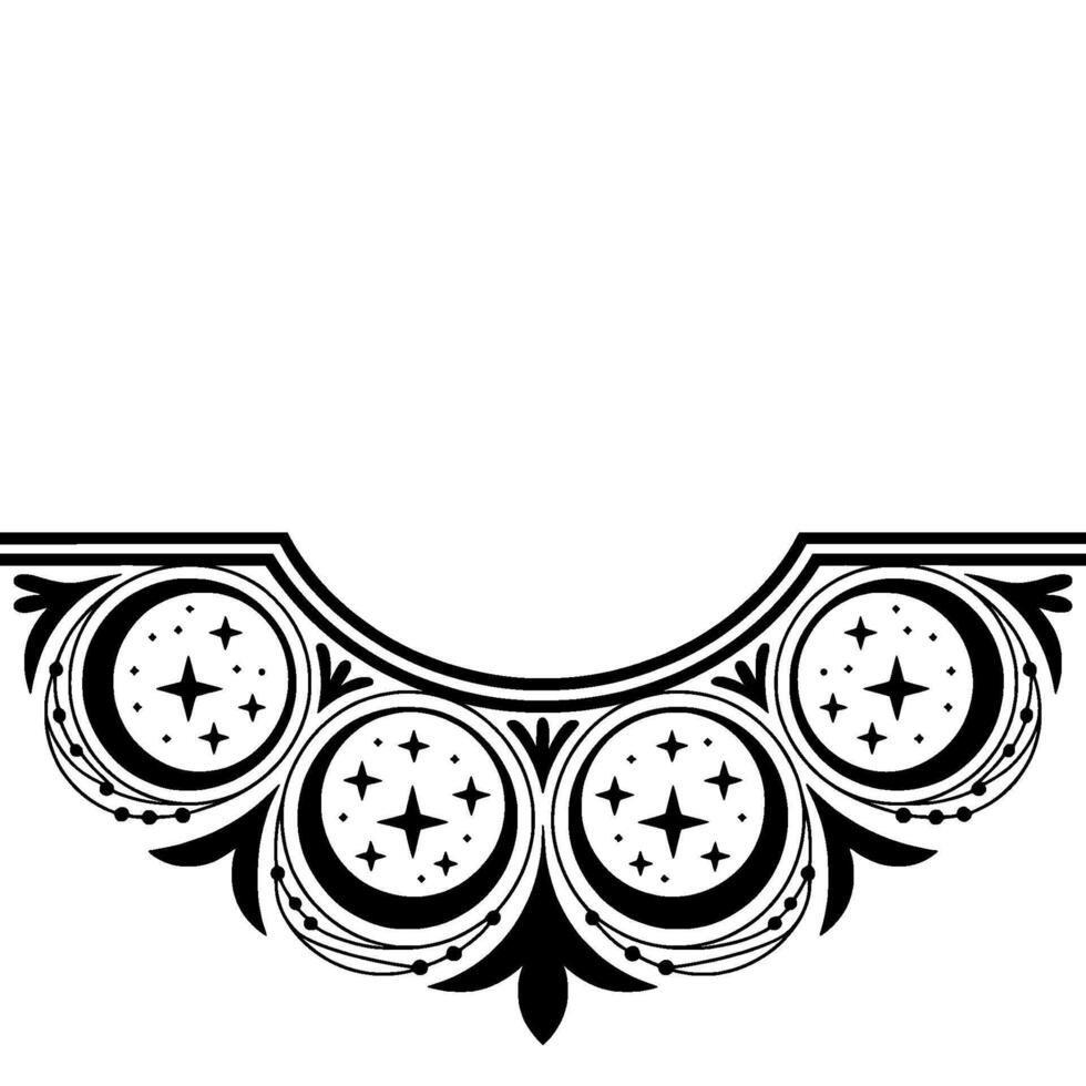 Vintage Celestial Ornament, Elegant Decorative Border vector