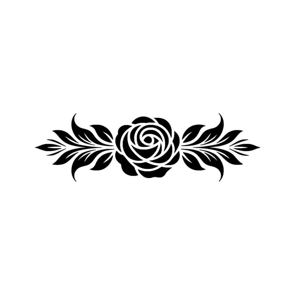 Elegant Black Rose Ornament, Decorative Floral vector