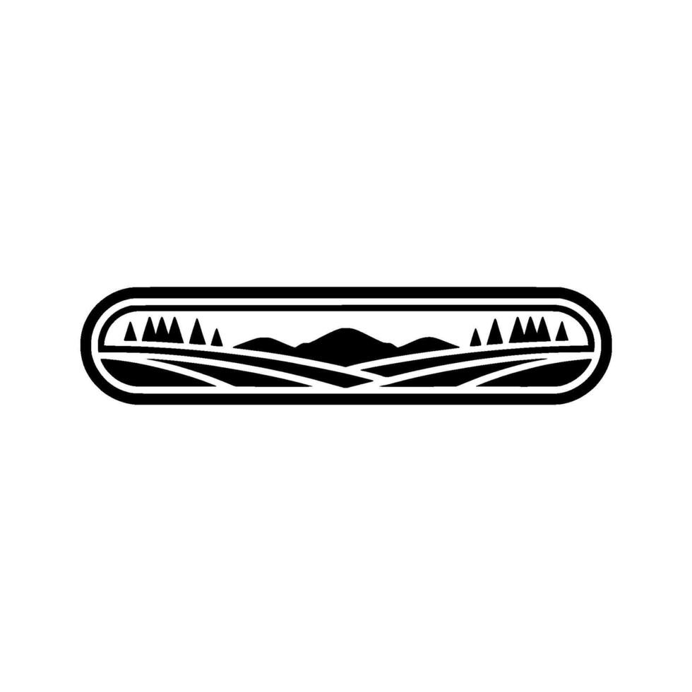 Serene Mountainscape Emblem - Minimalist Landscape vector