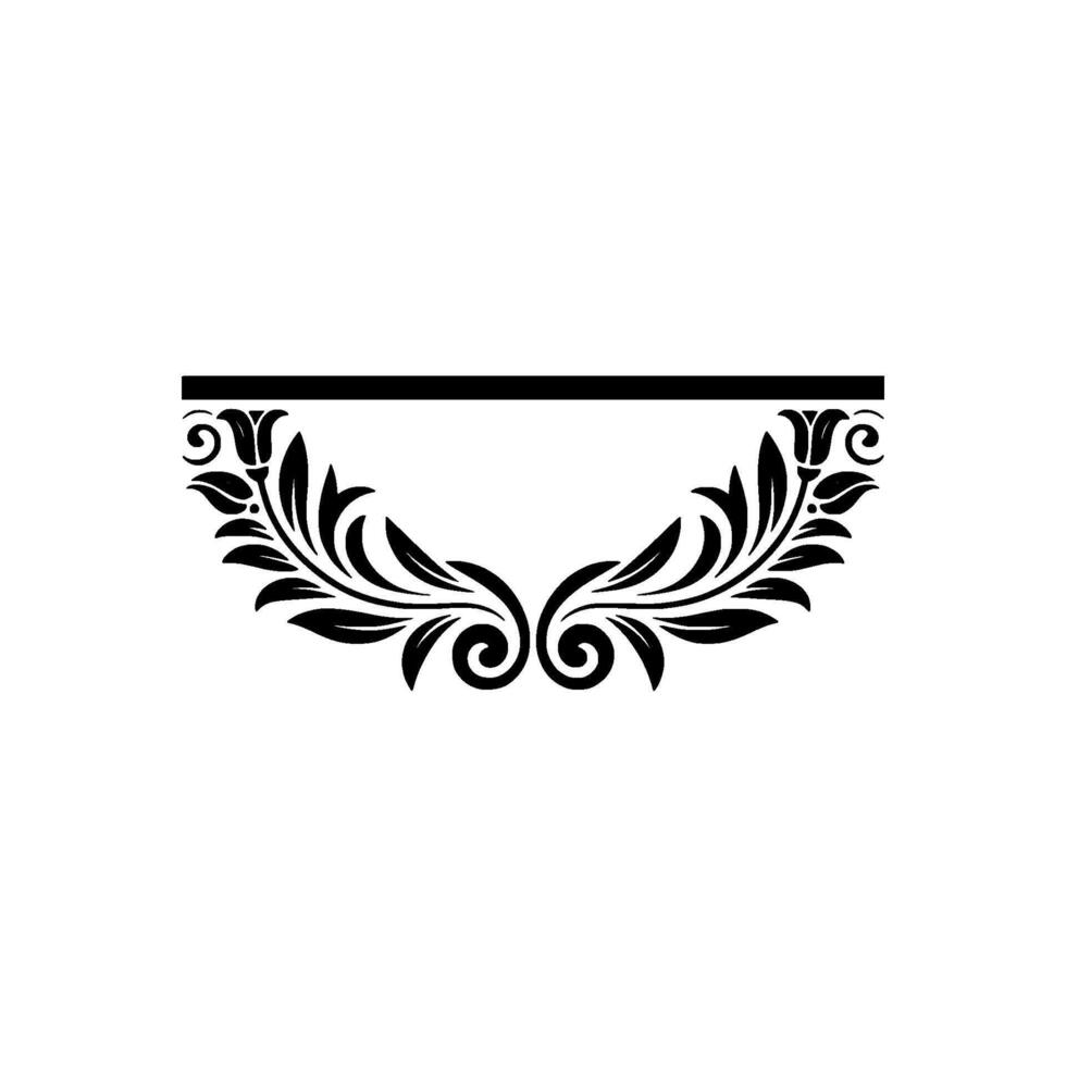 Elegant Black Floral Ornament, Vintage Element, Baroque vector