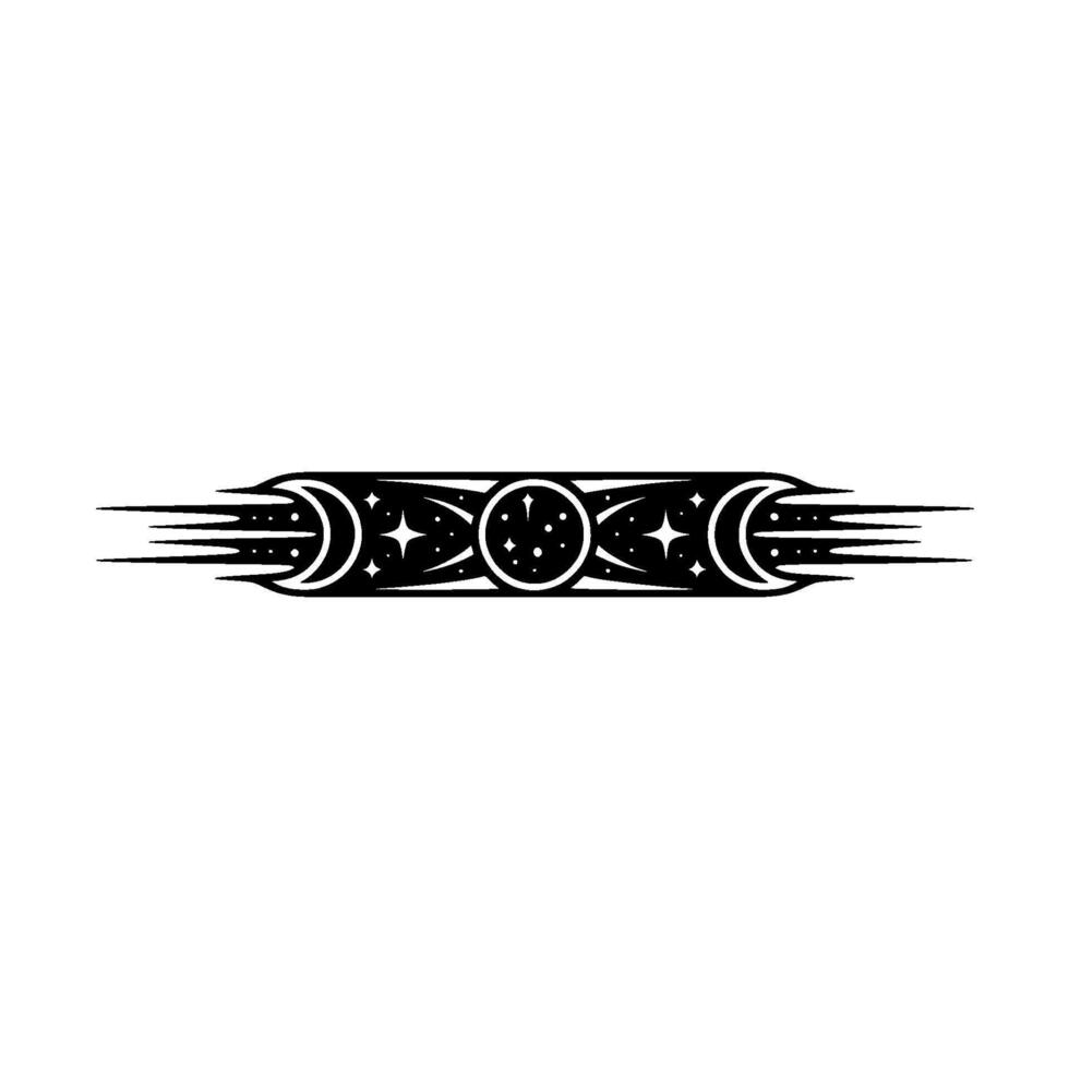 Celestial Crescent Emblem, Mystical Night, Moon vector