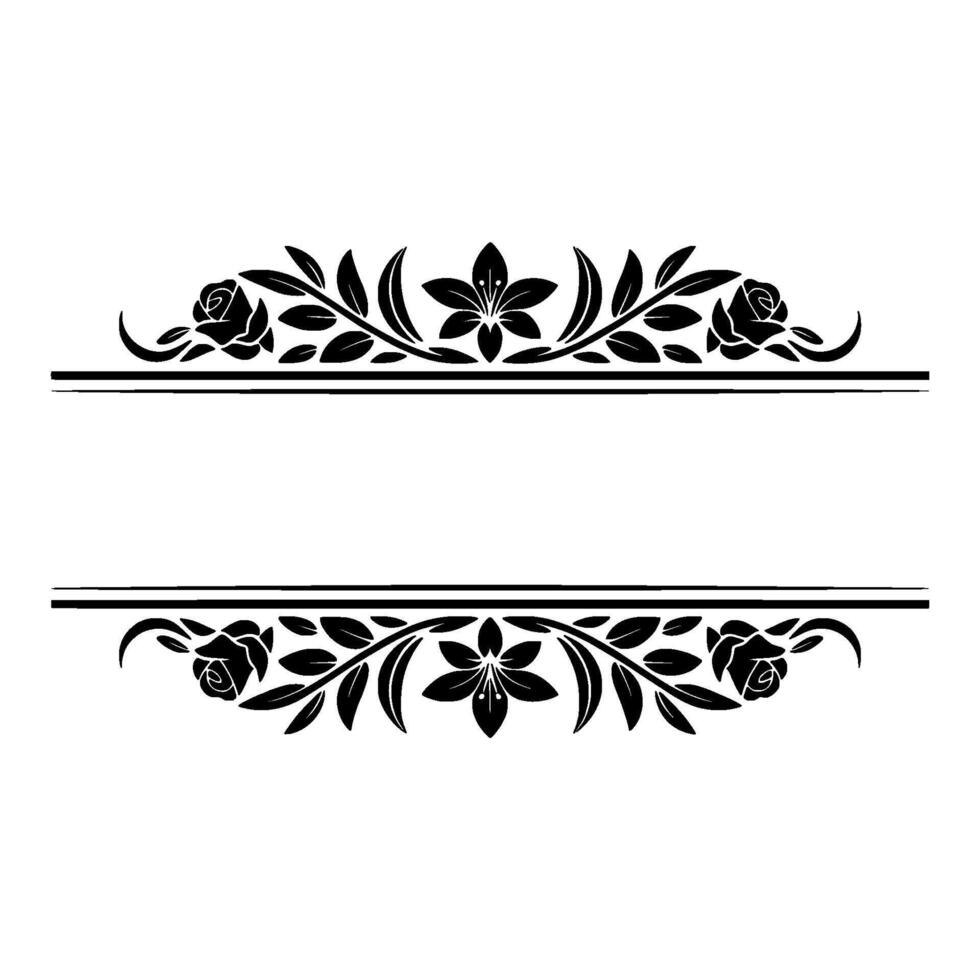 Elegant Floral Border, Vintage , Decorative Element, alternate version 415 vector
