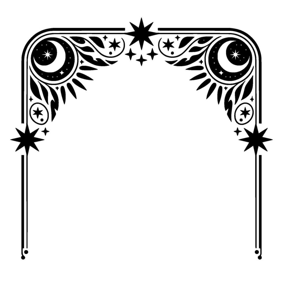 Celestial Archway Vintage Starry Ornamentation vector
