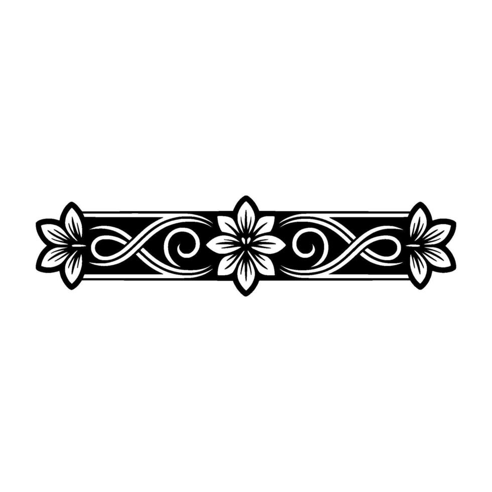 Elegant Floral Border, Vintage , Decorative Element, alternate version 418 vector