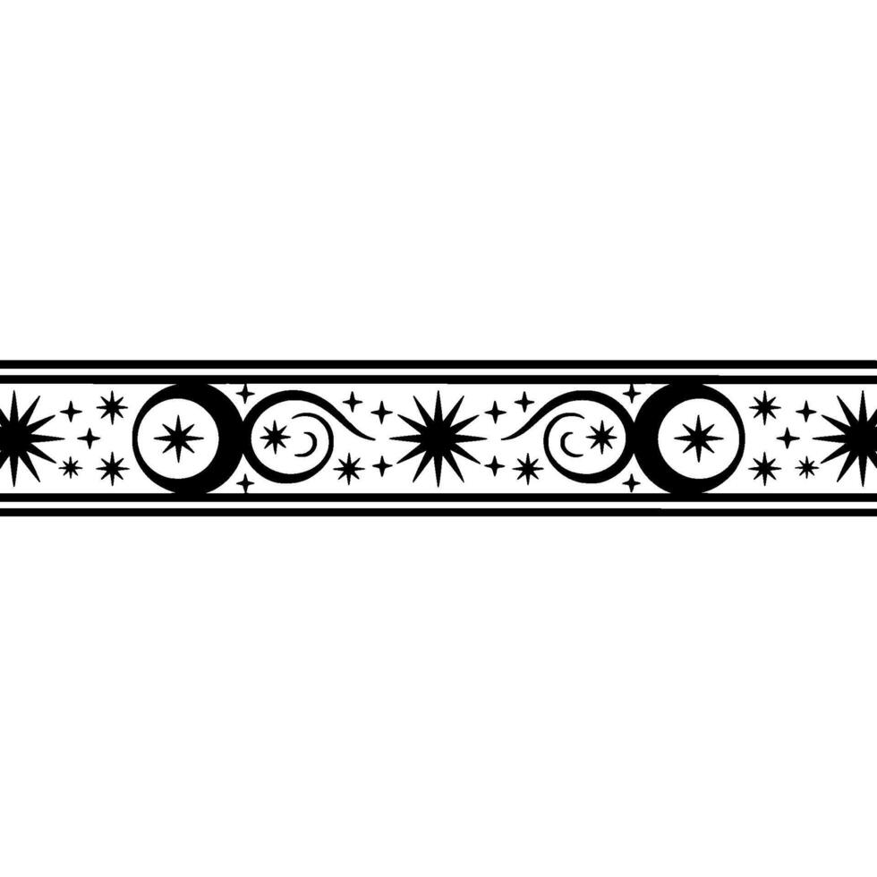 Celestial Border Elegant Star Swirl vector