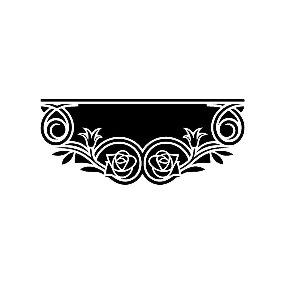 Elegant Floral Border, Art Deco, Vintage vector