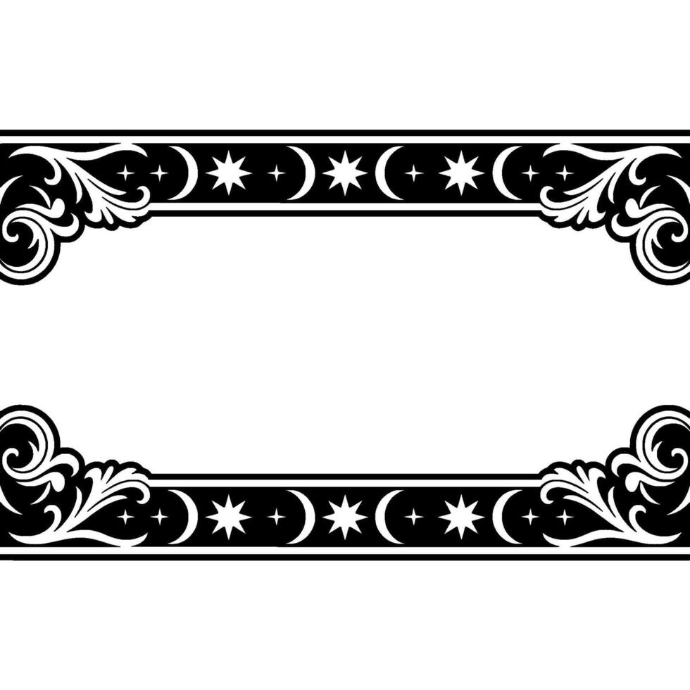 Elegant Baroque Border, Decorative Frame, Vintage vector