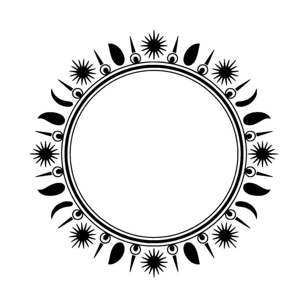 Celestial Circle Lunar Phases Starry Symmetry vector