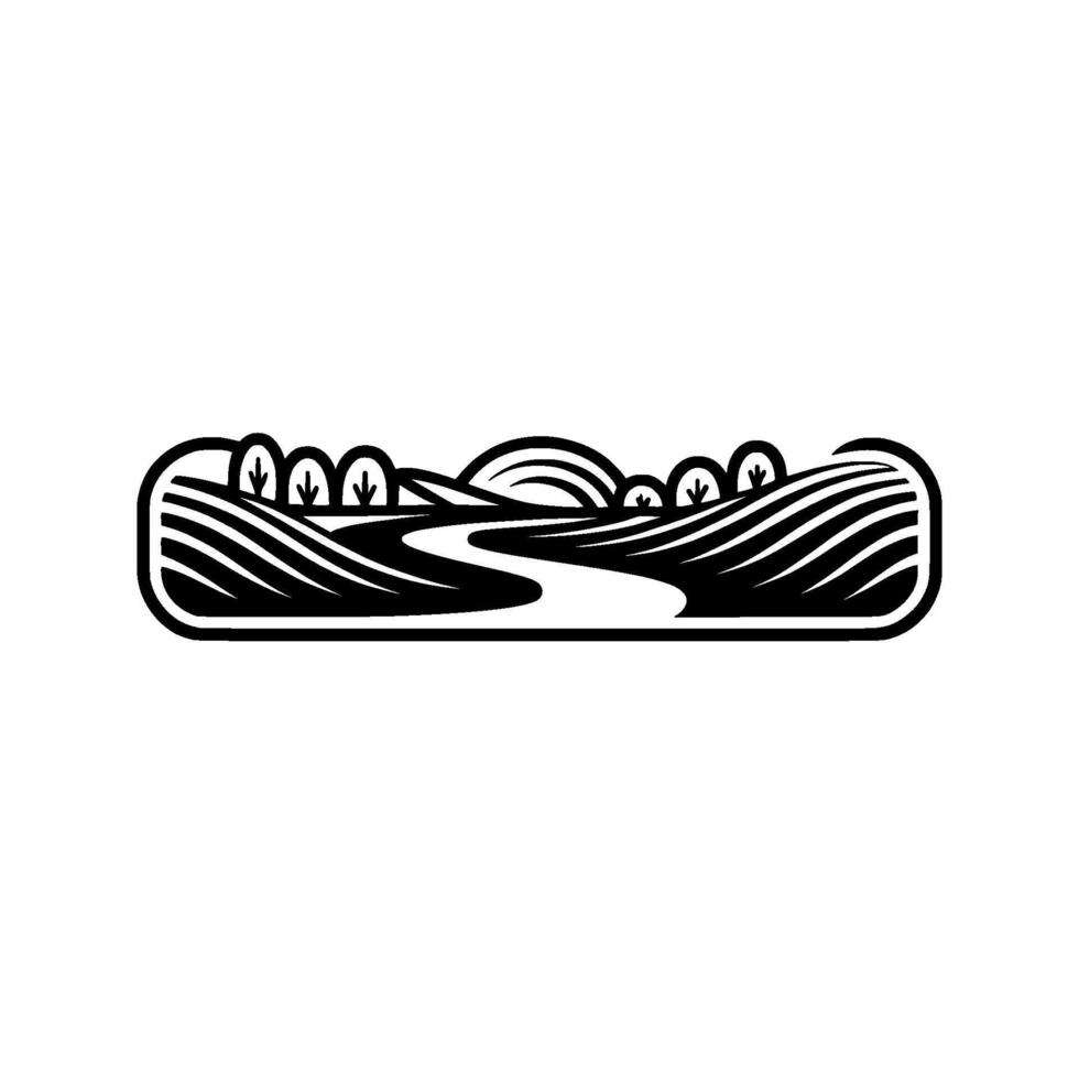 Stylized Landscape Silhouette, Serene Horizon vector