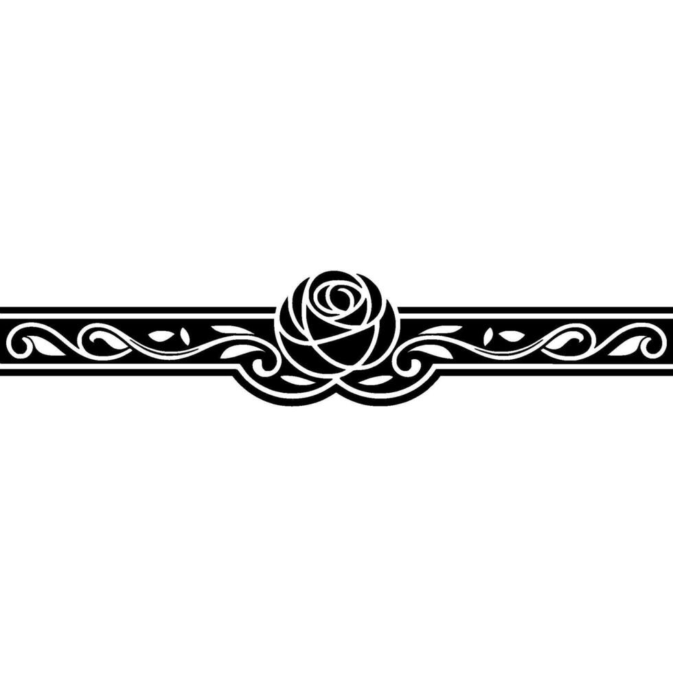 Elegant Floral Border, Vintage , Decorative Element, alternate version 420 vector