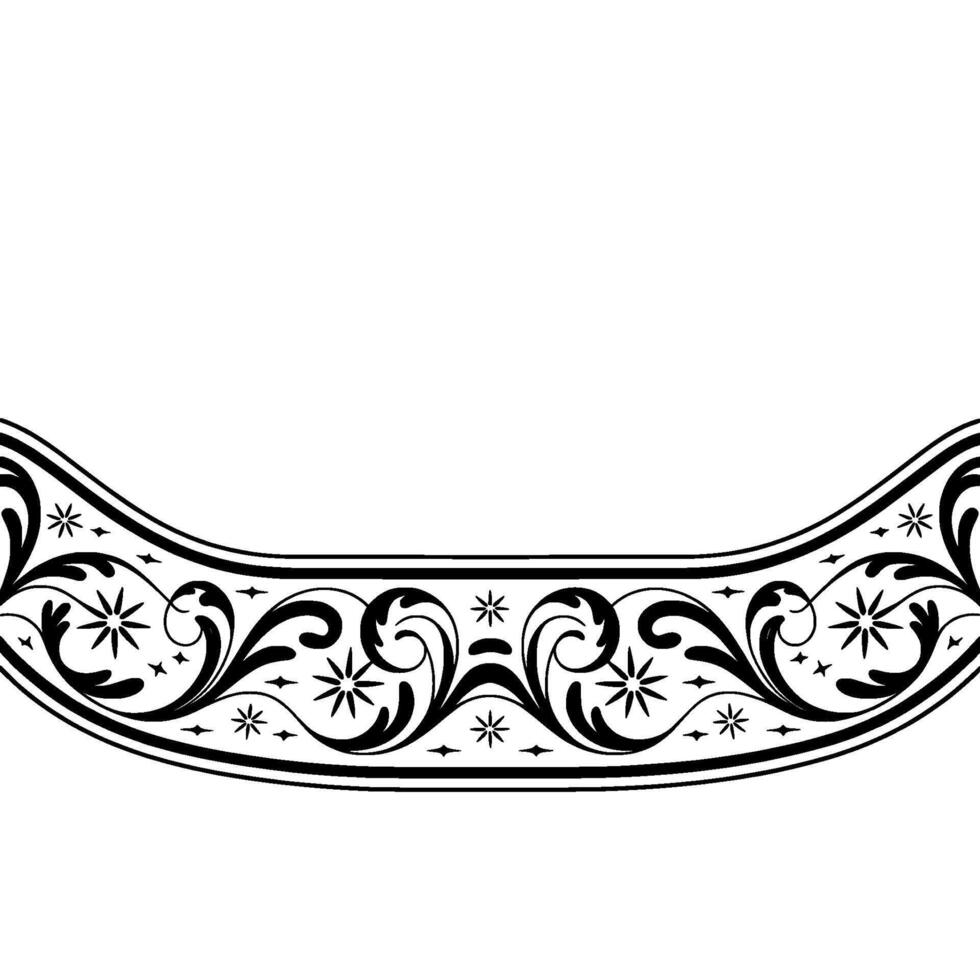 Elegant Black Floral Border, Vintage, Intricate vector