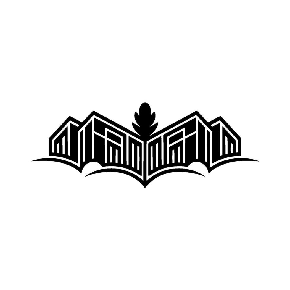 Geometric Skyline Emblem, Urban Silhouette, Minimalist vector