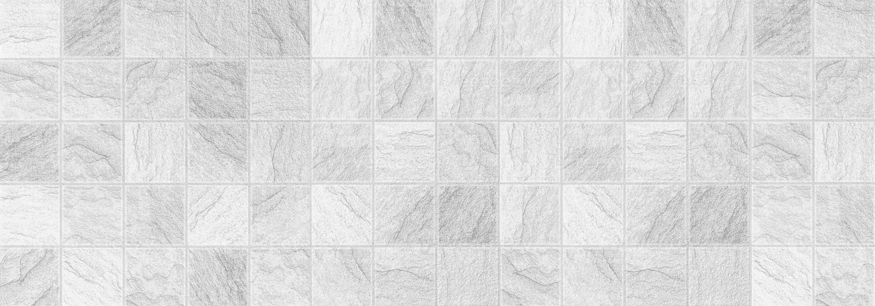 horizontal elegant white tiled stone texture for pattern and background. photo