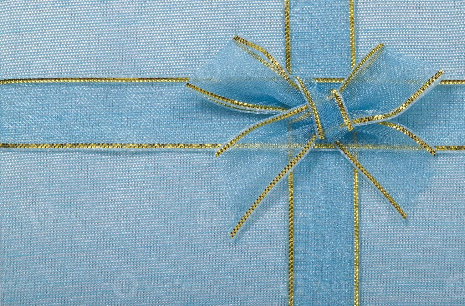 Blue bow on textile for pattern photo