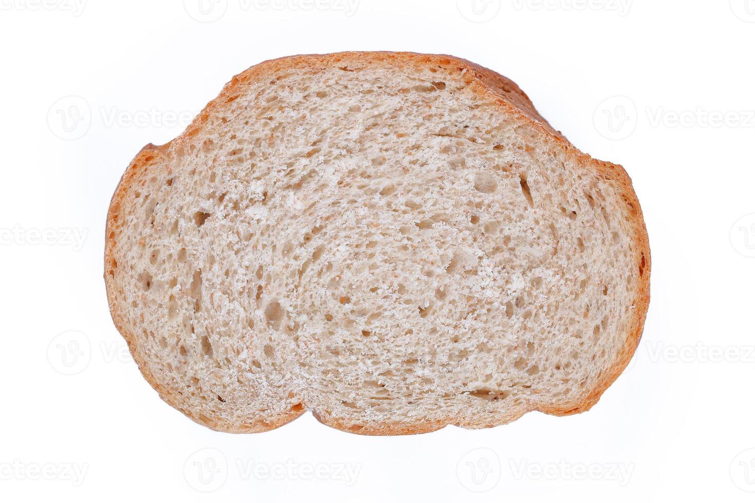 Sliced whole wheat bread isolated on white photo