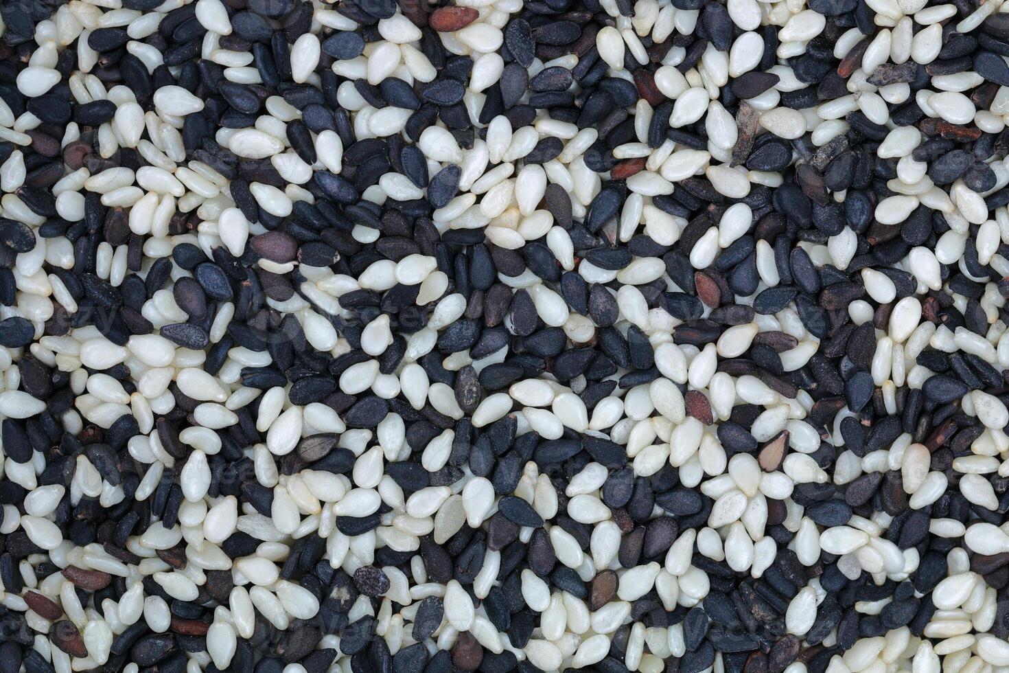 Mixed Black and white sesame seeds for pattern photo