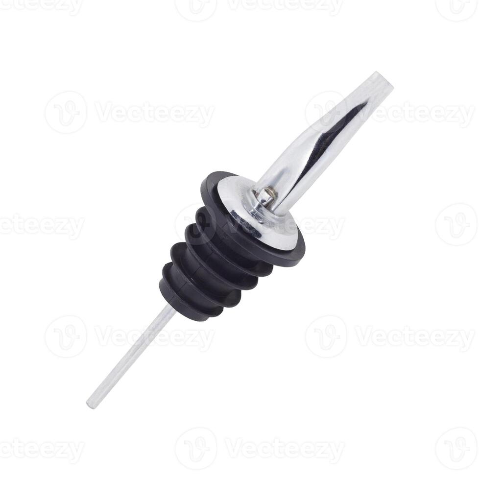 Stainless drink pourer isolated on white photo