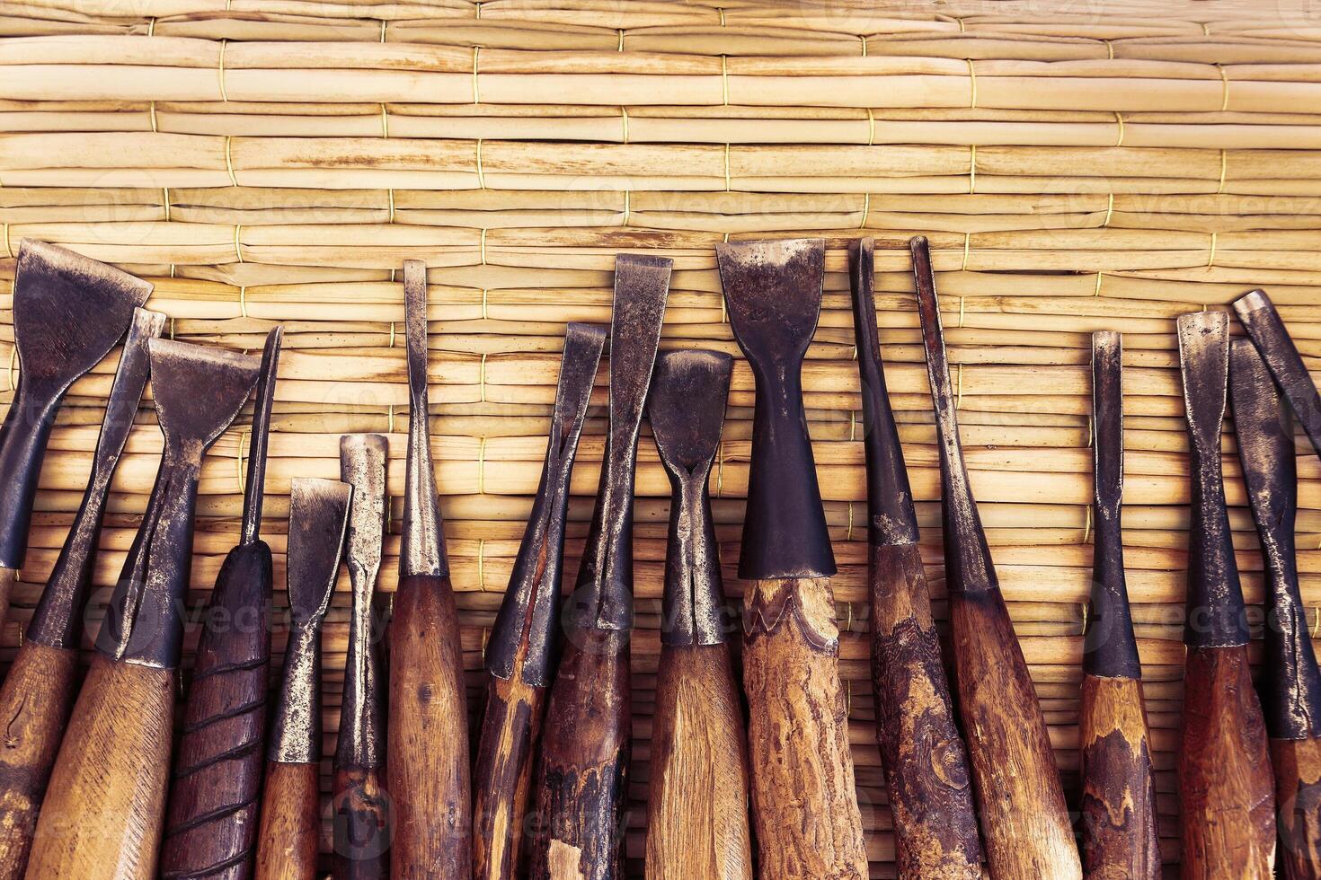 set of chisels for pattern and background photo