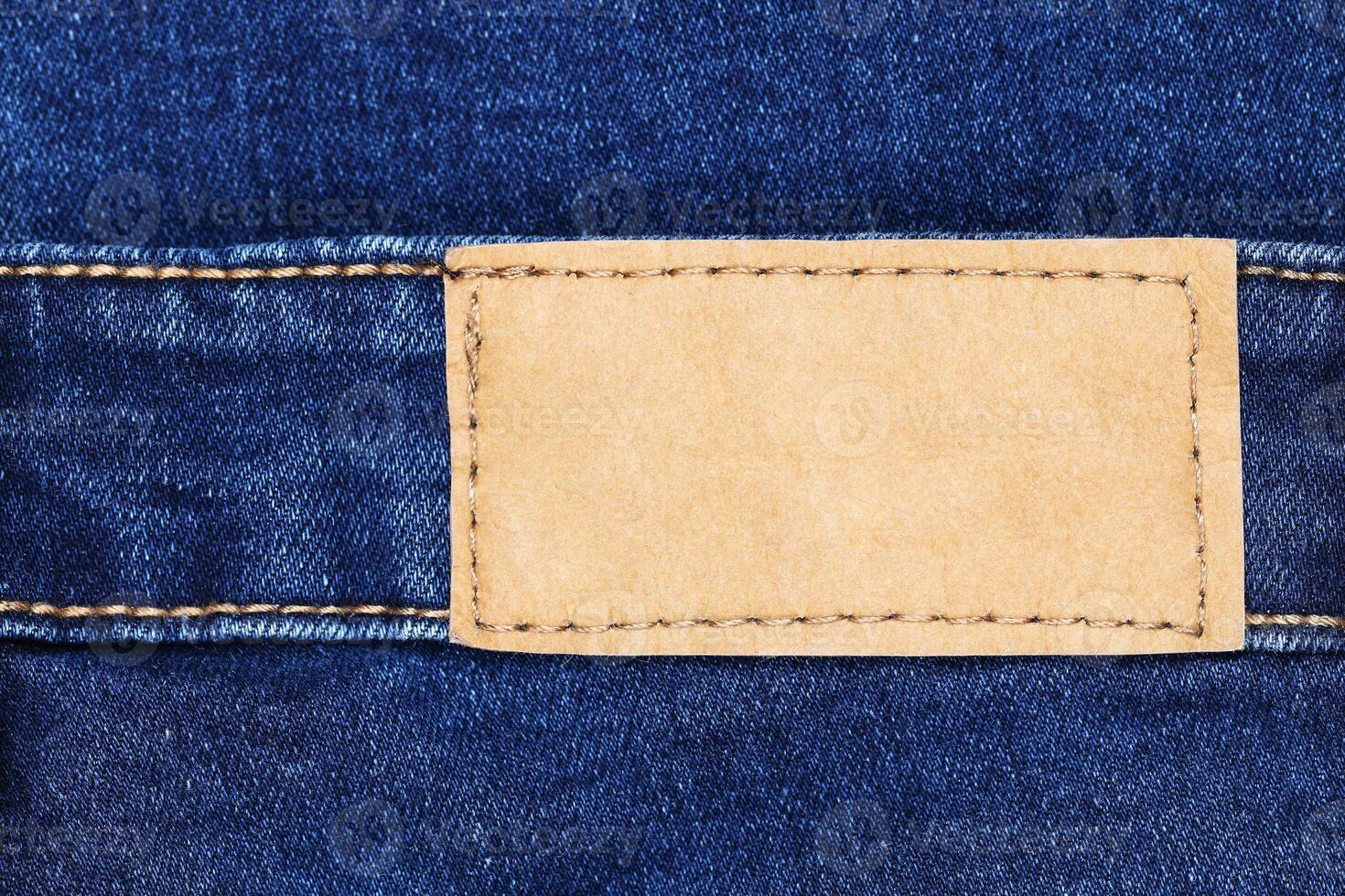 classic jeans label leather for pattern and design photo