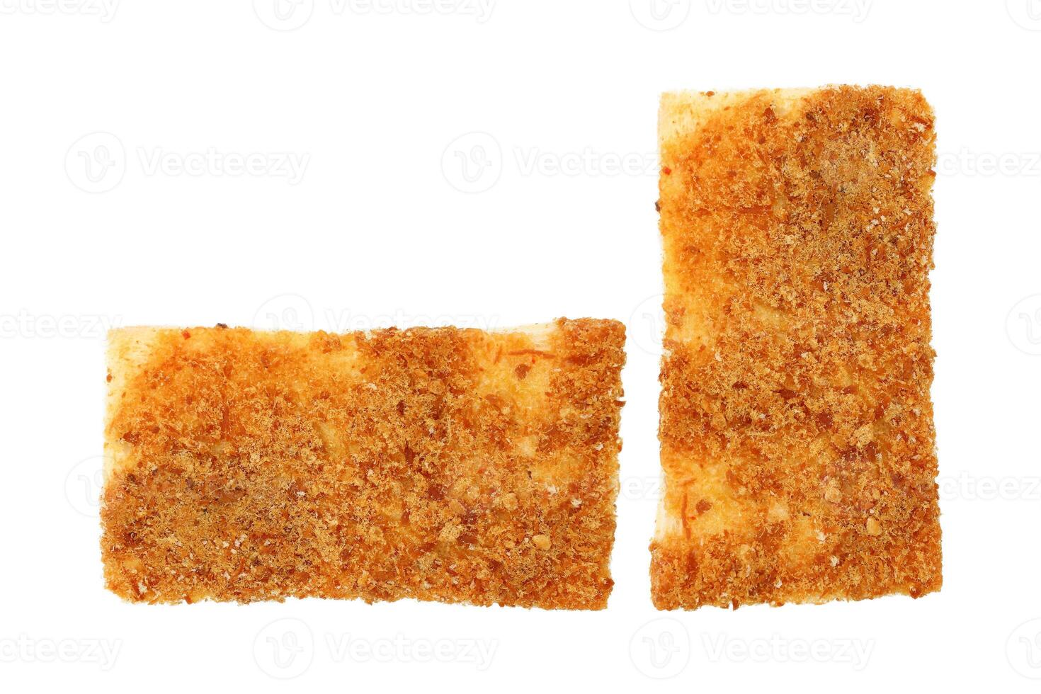 fried bread with dried shredded pork isolated on white photo