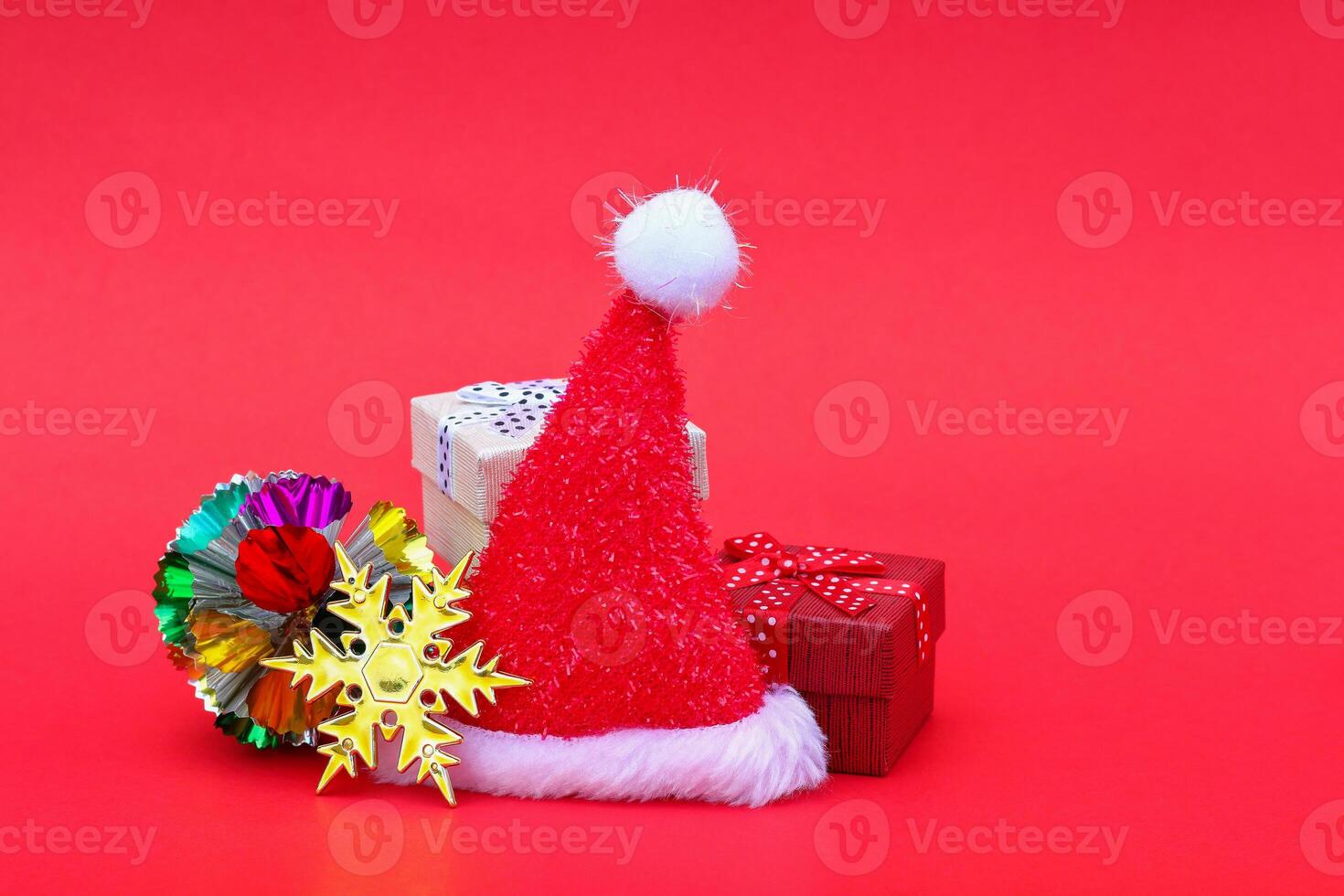merry christmas and happy new year decoration for pattern and background photo