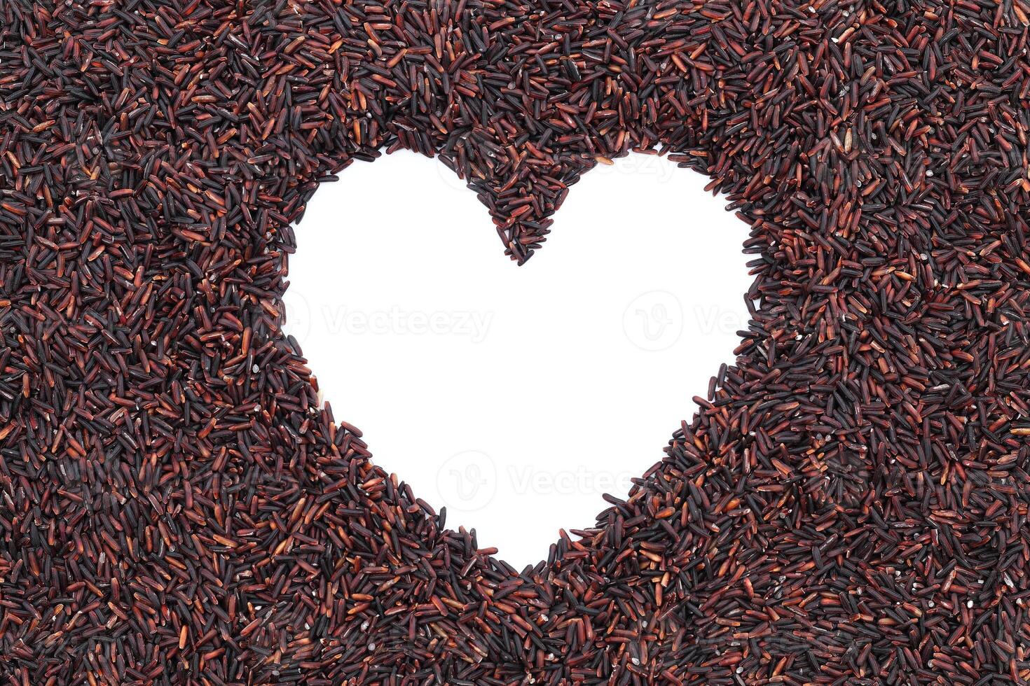 rice berry with heart shape for pattern and background photo
