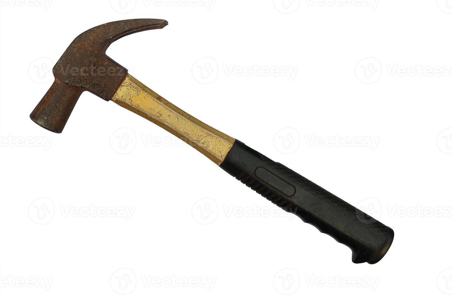 one old hammer isolated on white photo