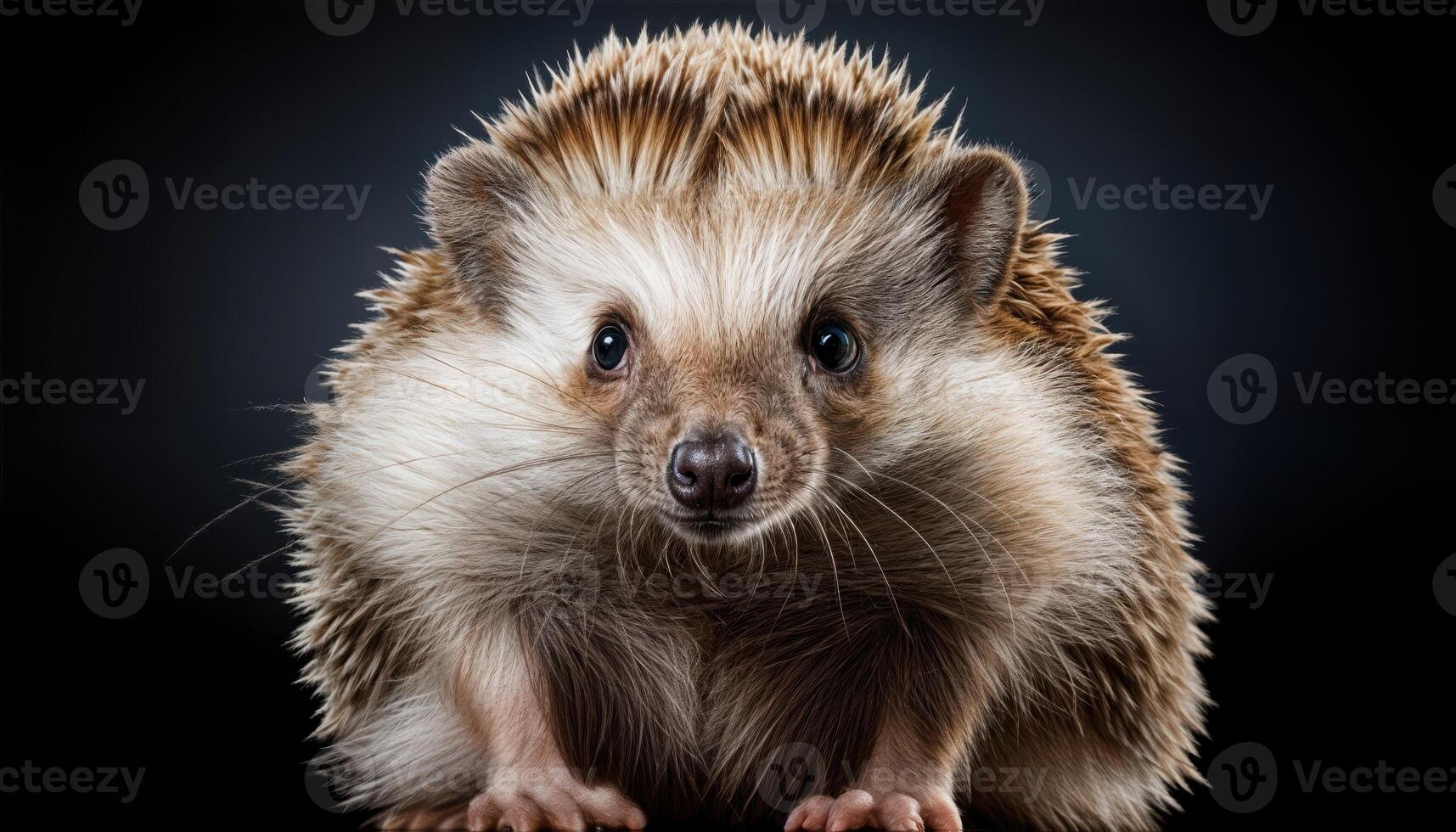 Isolated Hedgehog Amidst Autumn Leaves, Basking in Soft Golden Light, Showcasing Textured Fur and Warm Colors, Evoking Cozy Mood and Connection to Nature. photo