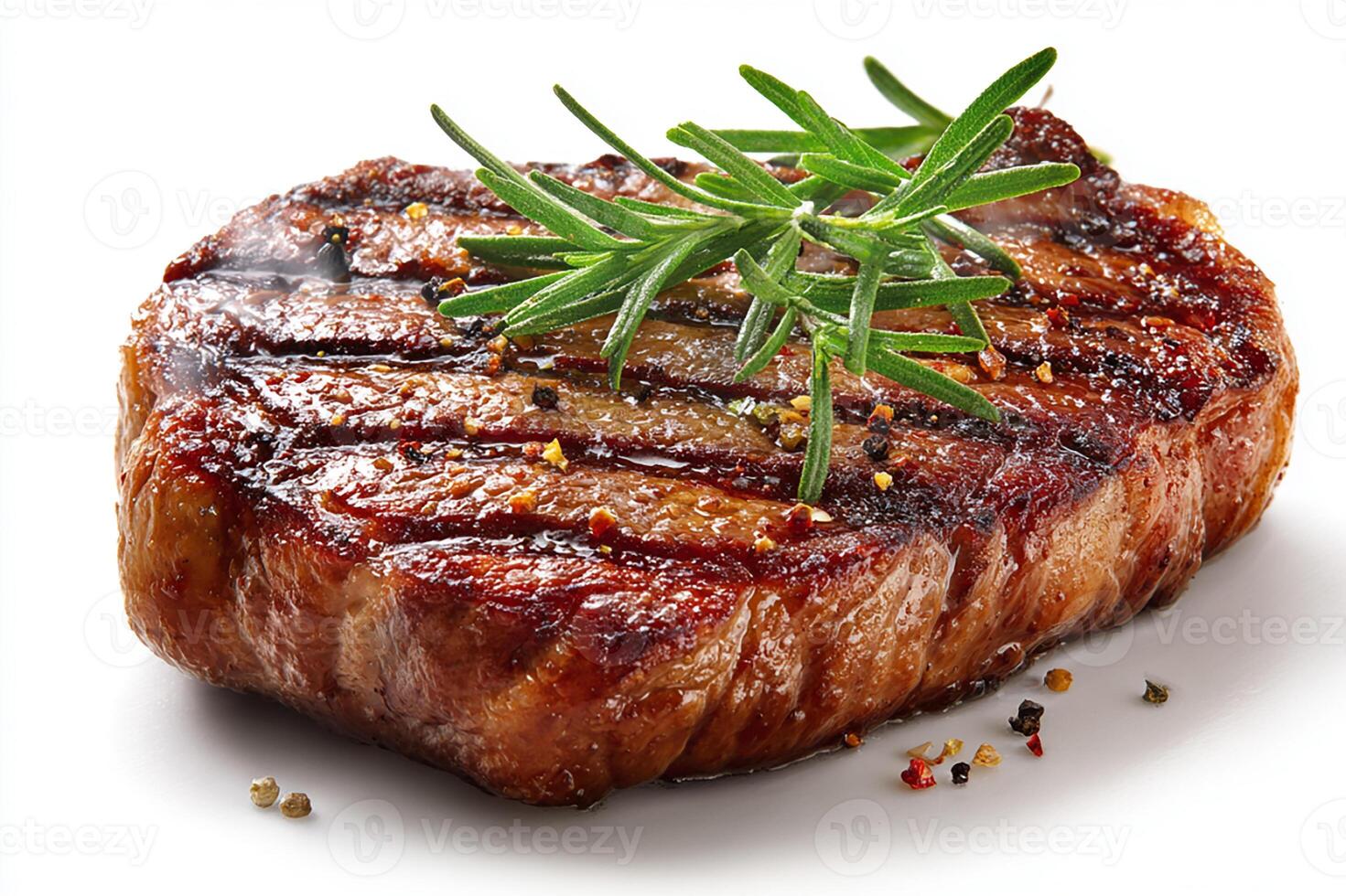 Crispy Crust Grilled Thick Steak Served Hot and Realistically Styled photo