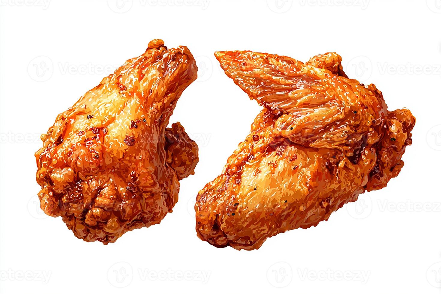Tasty Crispy Chicken Wings Arranged on White Surface for Food Display photo