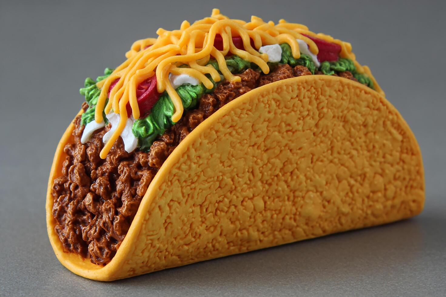 Tasty Beef Taco with Melted Cheddar and Crispy Corn Tortilla photo