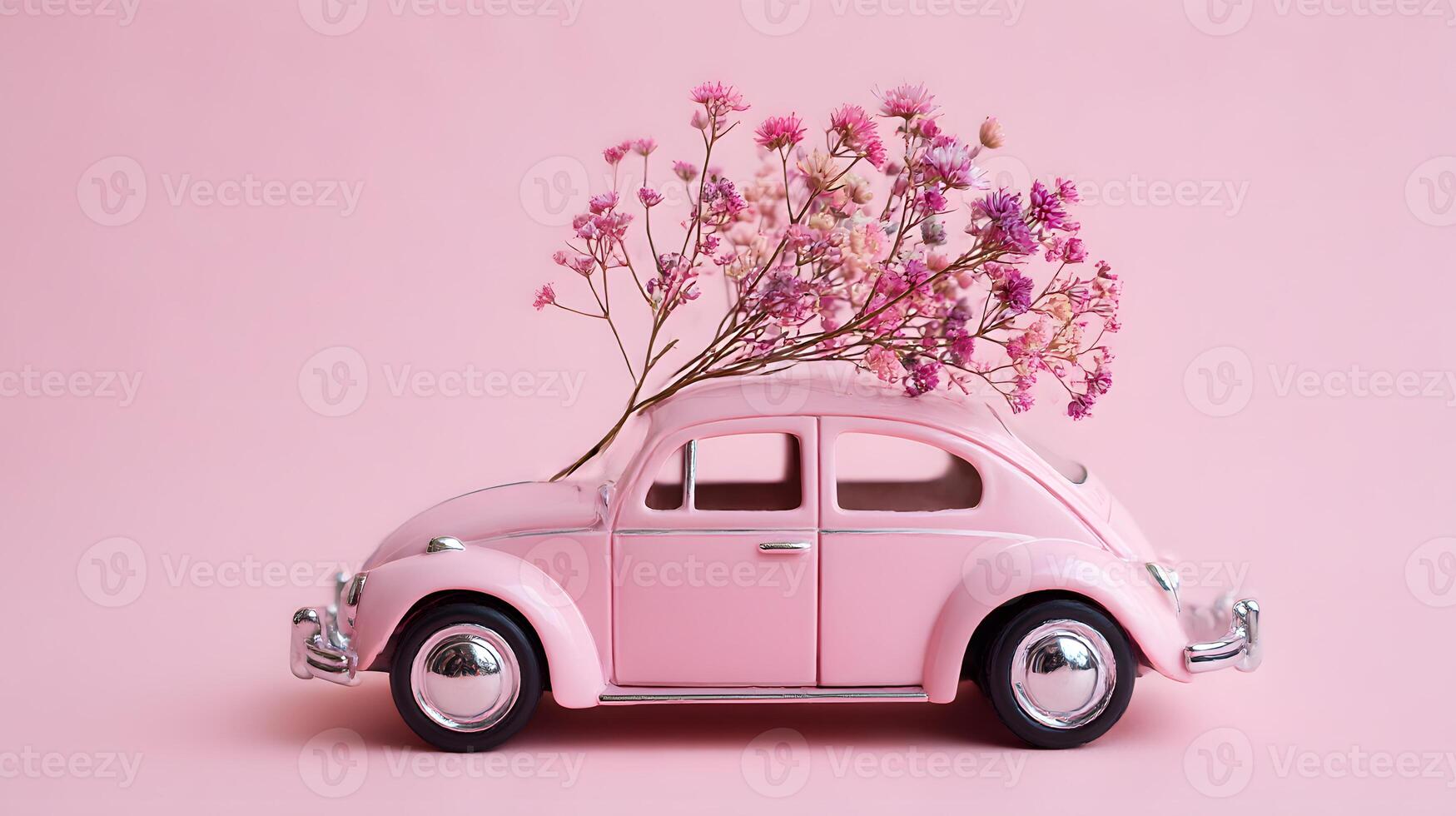 Pink Beetle with Floral Bloom photo