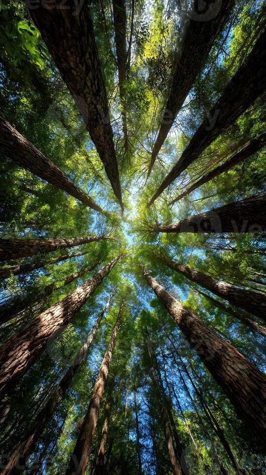 Looking Up Through the Forest Canopy photo