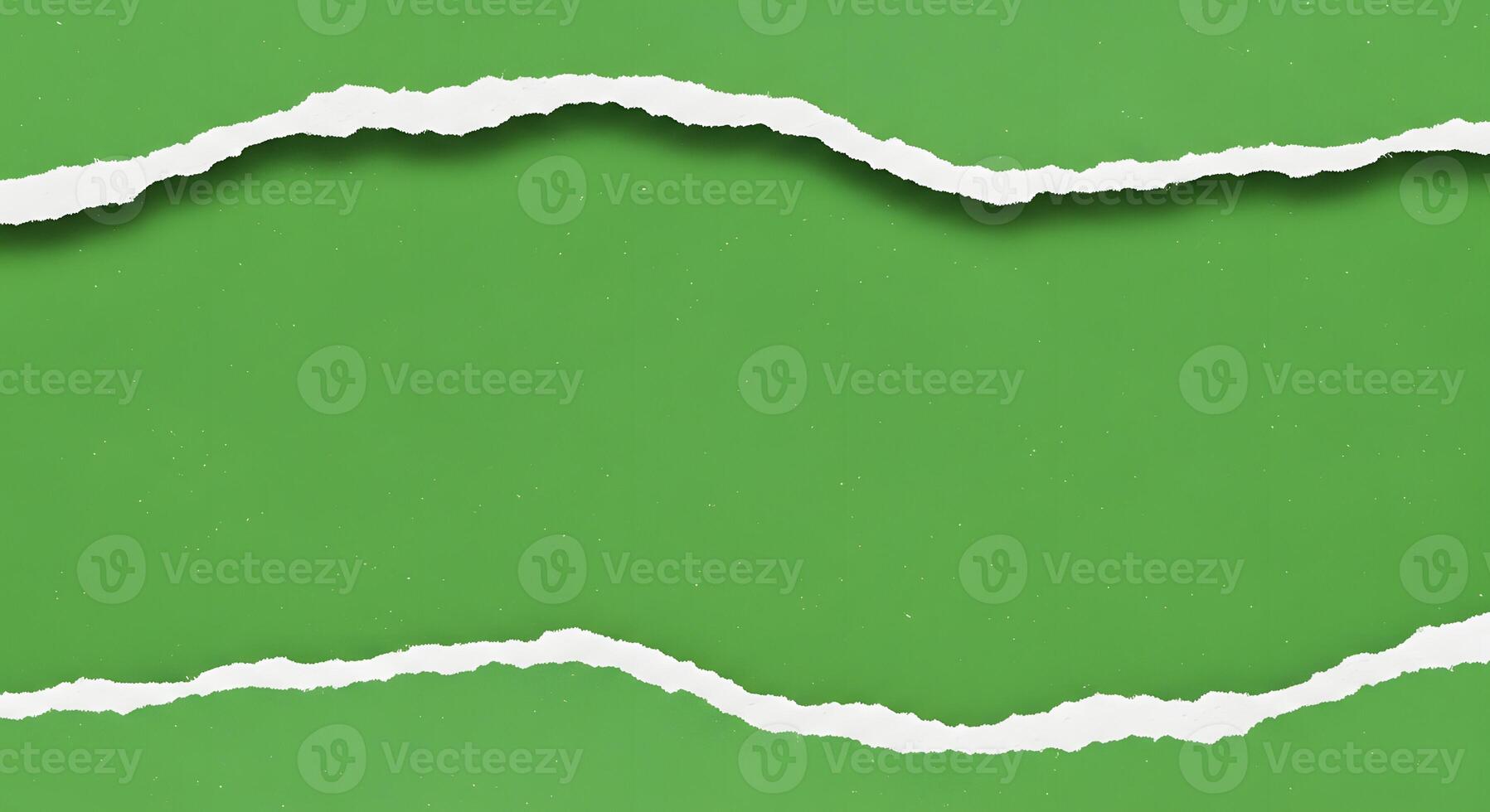 Torn Green Paper Background, Abstract Texture with Irregular Edges and White Reveal photo