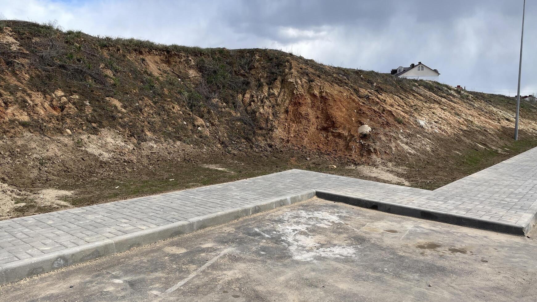 A road that is being built on top of a hill photo