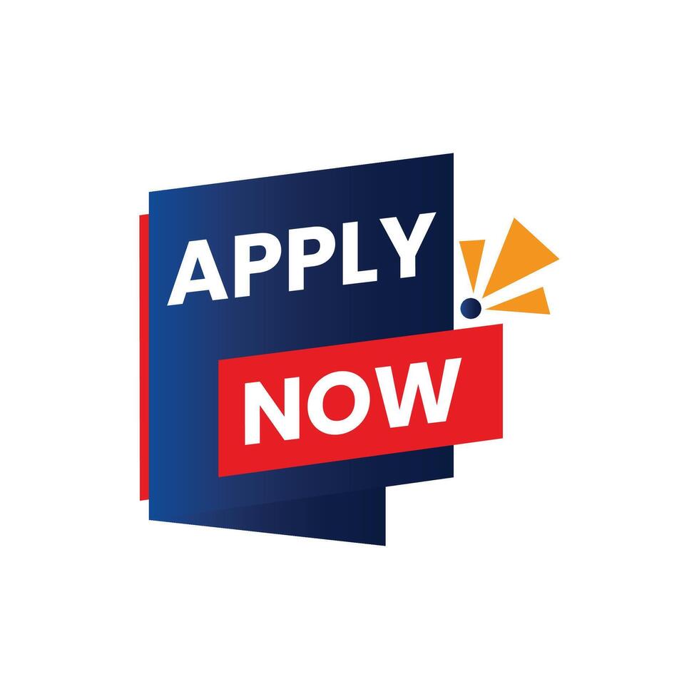 Modern apply now button with dynamic geometric shapes and vibrant colors for calls to action vector