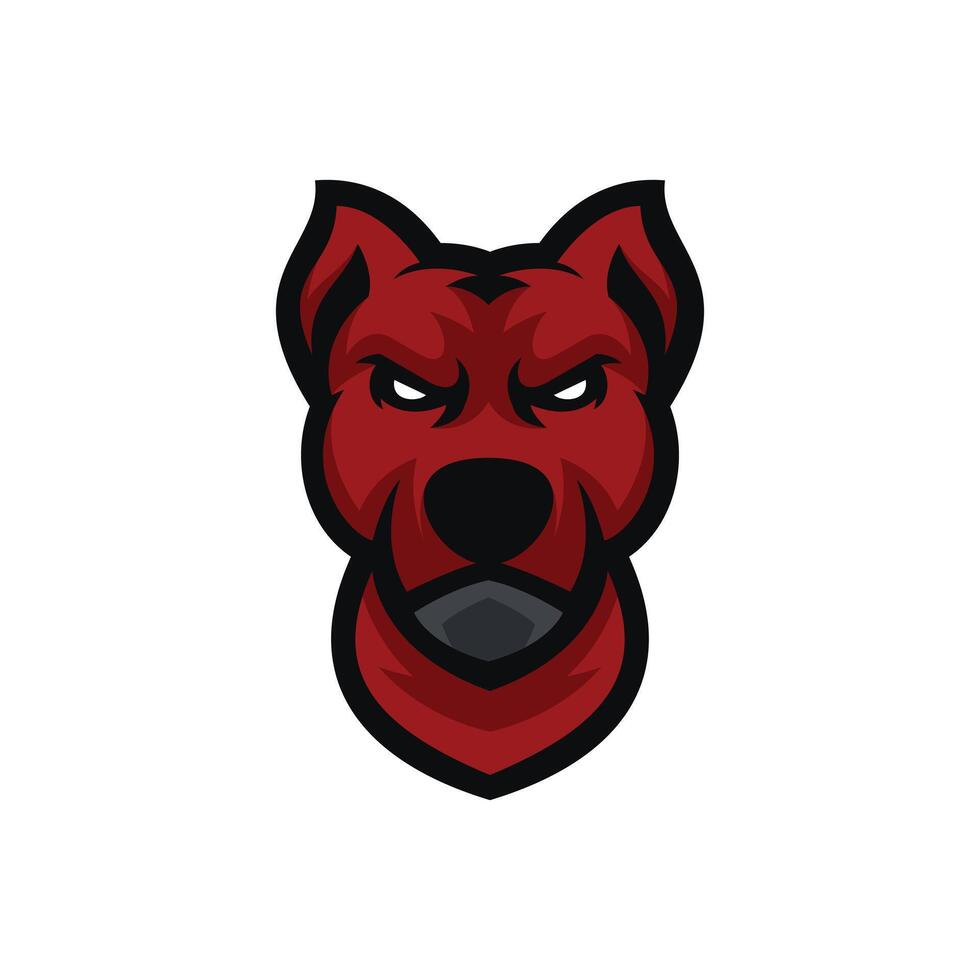 Fierce red dog mascot illustration vector