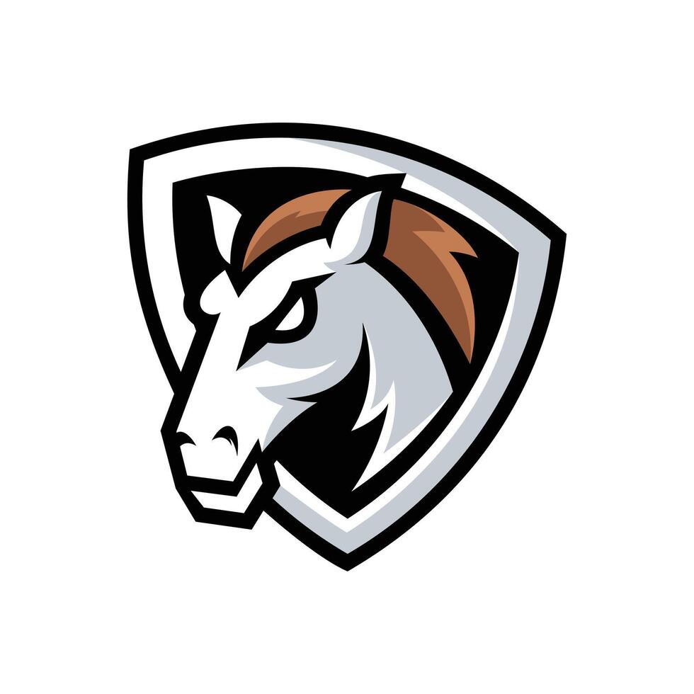 Horse logo in a shield design vector