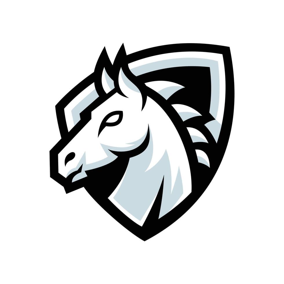 Horse logo with shield design vector