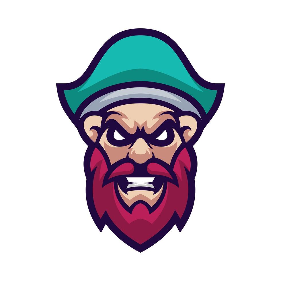 Angry pirate mascot illustration vector