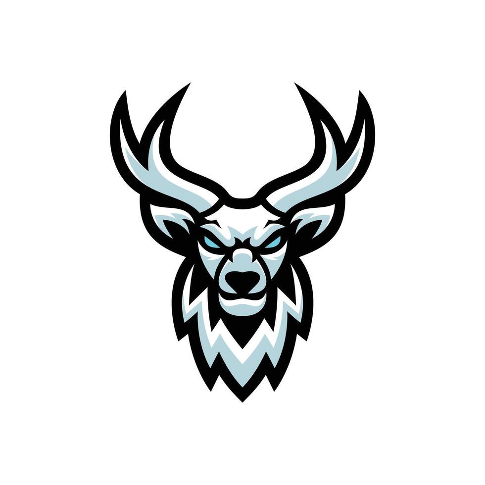 angry deer logo mascot vector