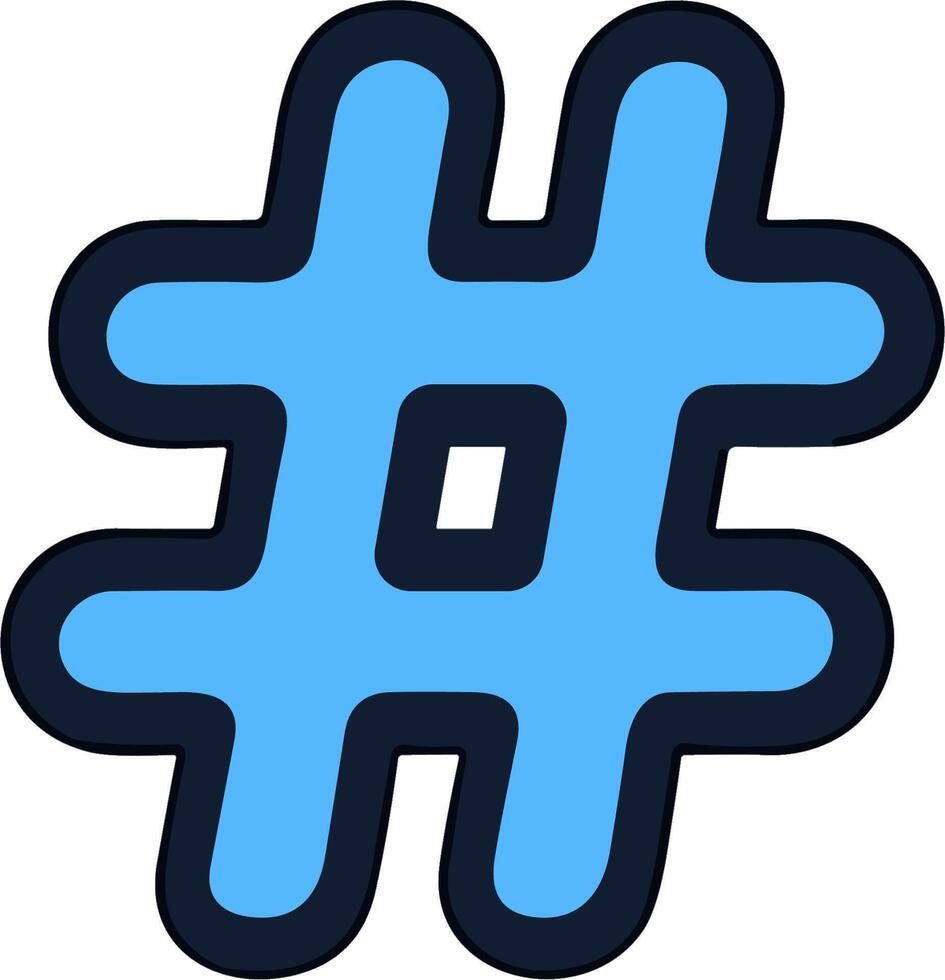 Light Blue Hashtag Symbol Outline vector