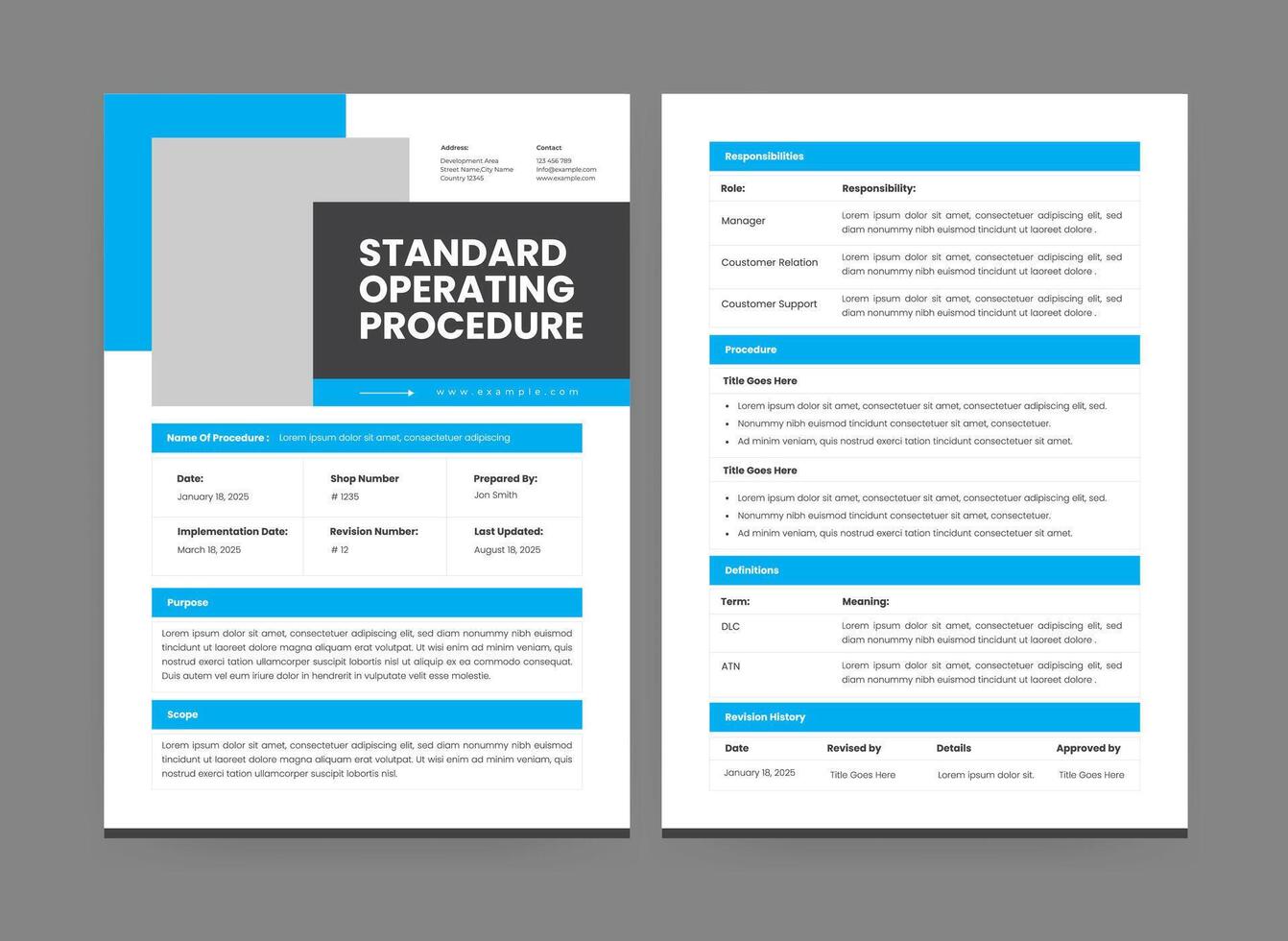 Standard Operating Procedure Design, Business Standard Operating Procedure Flyer vector
