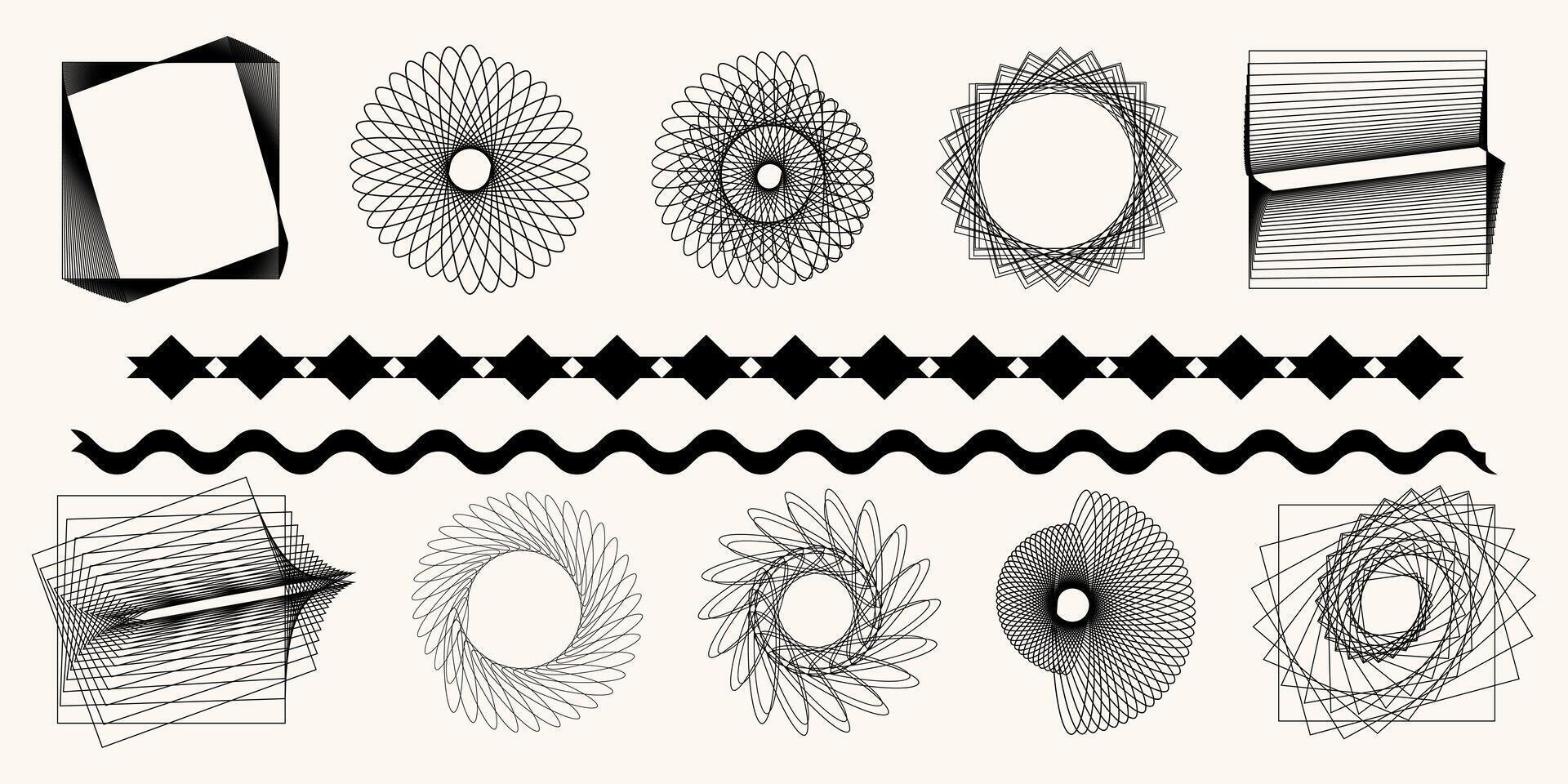 Modern Geometric and Linear Abstract Elements for Wall Art and Decor vector