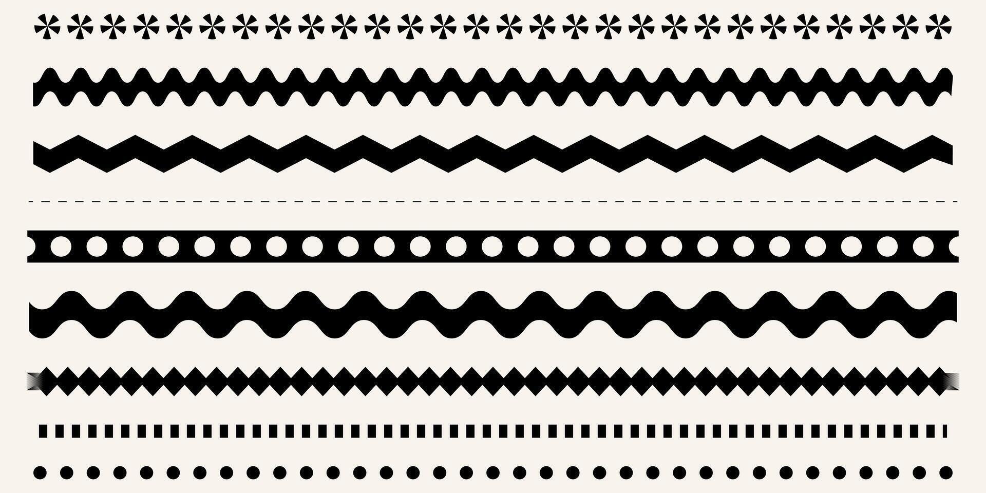 Geometric Decorative Borders and Lines Collection vector