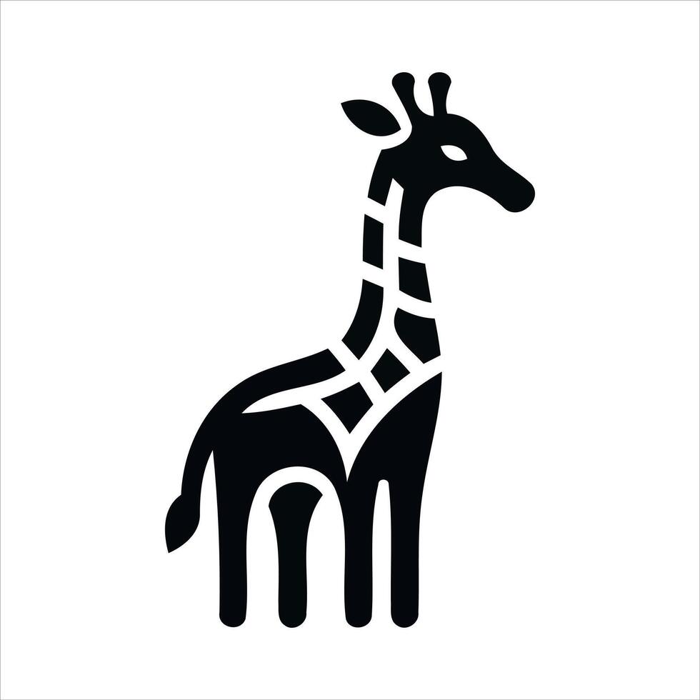 Stylized black giraffe silhouette with geometric pattern vector