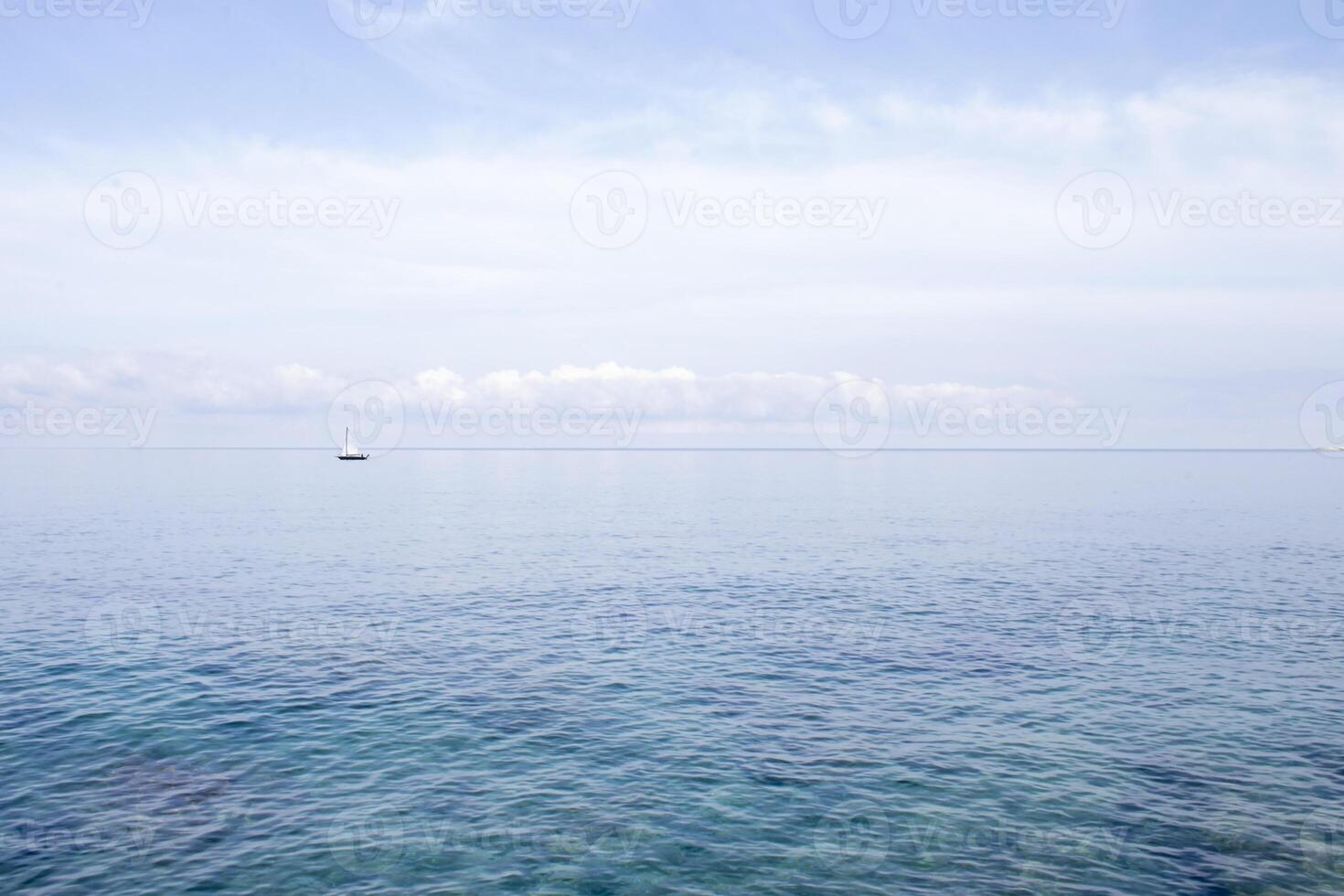 Quiet Sea. Calm Sea Ocean And Blue Sky Background photo