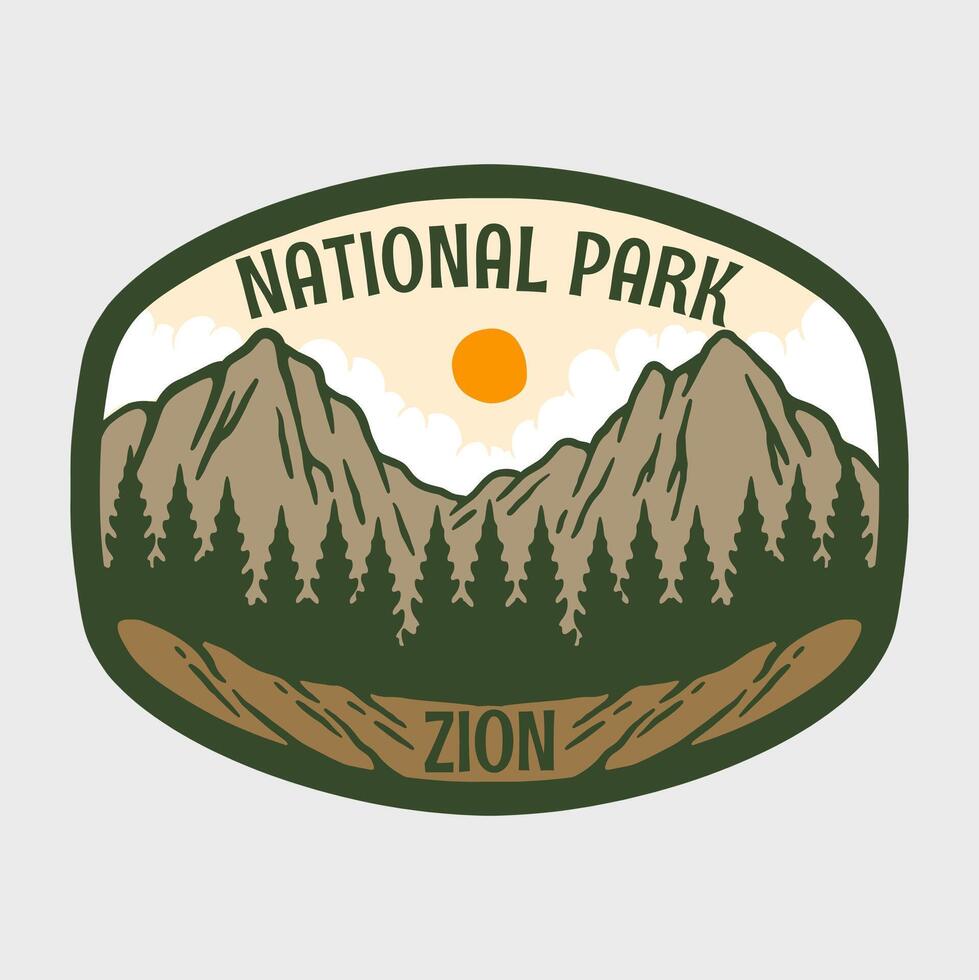 ILLUSTRATION OF DEER STANDING IN GRAND CANYON NATIONAL PARK BADGE DESIGN vector